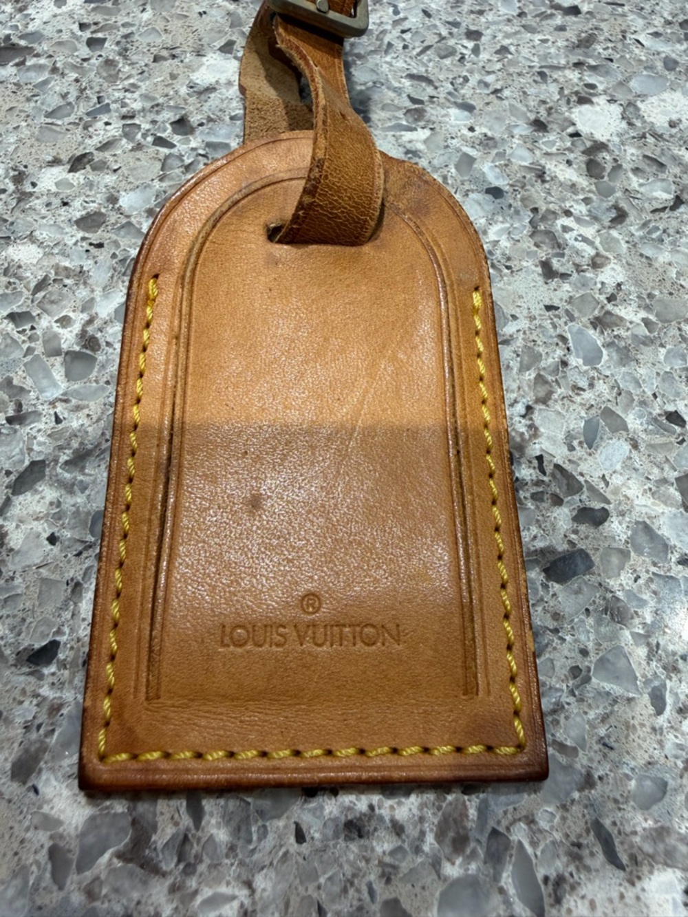 Louis Vuitton Brown Leather Luggage Tag with Adjustable Strap - Picture 4 of 6